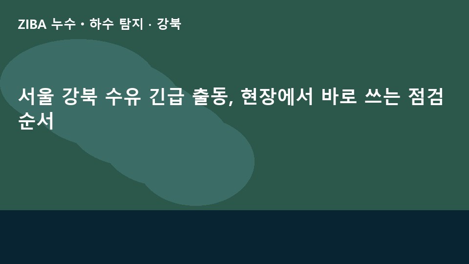 서울 강북 수유 긴급 출동, 현장에서 바로 쓰는 점검 순서