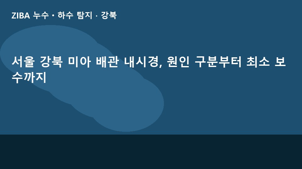 서울 강북 미아 배관 내시경, 원인 구분부터 최소 보수까지