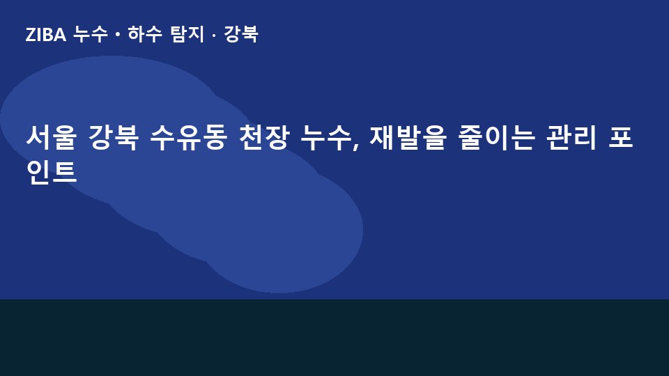 서울 강북 수유동 천장 누수, 재발을 줄이는 관리 포인트