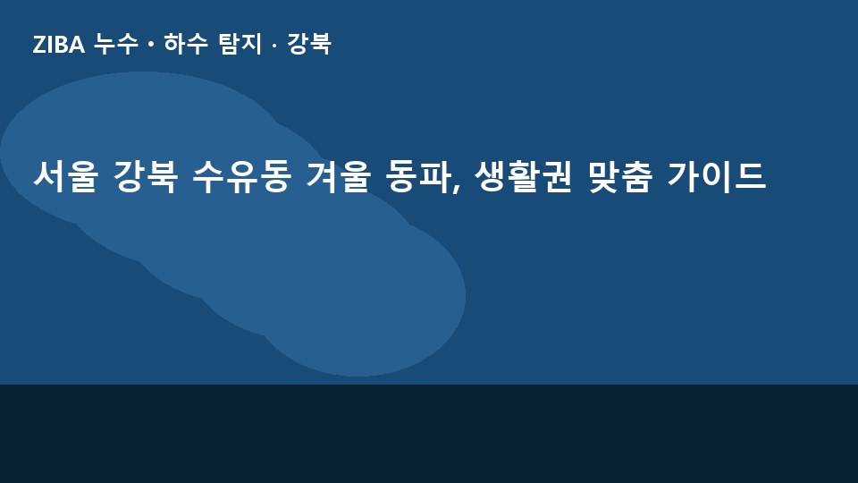 서울 강북 수유동 겨울 동파, 생활권 맞춤 가이드