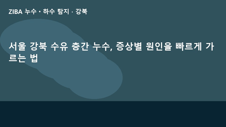 서울 강북 수유 층간 누수, 증상별 원인을 빠르게 가르는 법