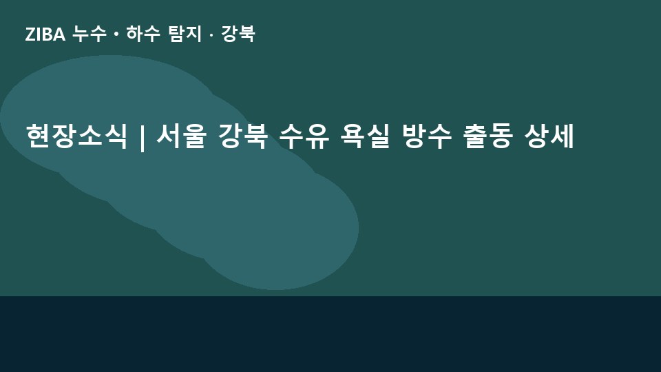 현장소식 | 서울 강북 수유 욕실 방수 출동 상세