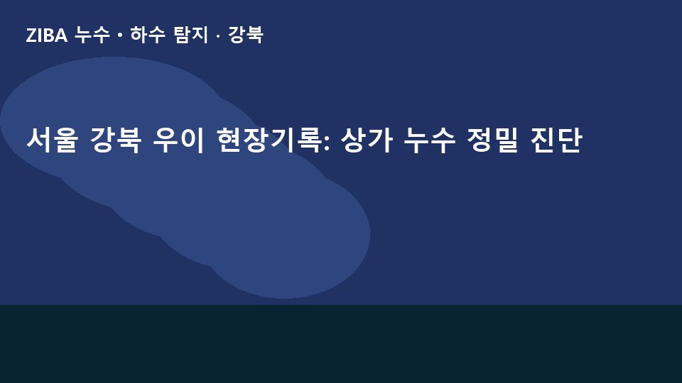서울 강북 우이 현장기록: 상가 누수 정밀 진단
